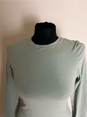 Skims Mineral Long Sleeve Cotton Jersey Crewneck Crop Top thumbnail 3