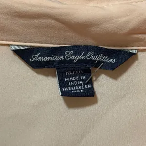 American Eagle Button Down Women‎ XL Peach Excellent Studded Western Long Sleeve thumbnail 6