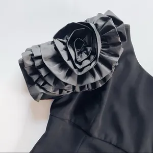 Shani Dramatic Rosette Sleeve Crepe Sheath Cocktail Dress Black thumbnail 12
