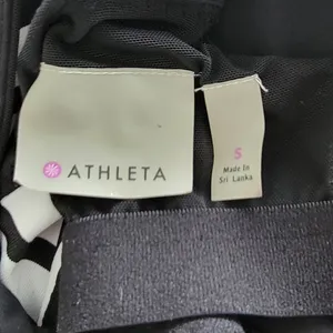Athleta‎ Black and White Stripe Ace Racer Tank Top Mesh Details Pockets Size S thumbnail 12