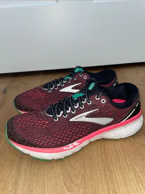 Brooks Ghost 11 Women's Running Sneakers Black & Pink with Teal Accents Size 8.5 thumbnail 11