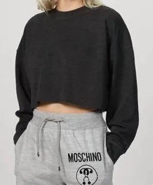 WeWoreWhat Cropped Sweatshirt Size XL Gray Casual Lounge Minimalist Cozy Comfort thumbnail 1