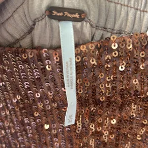Free People Morelia Sequin Joggers in Copper Festival Western Boho Medium thumbnail 3