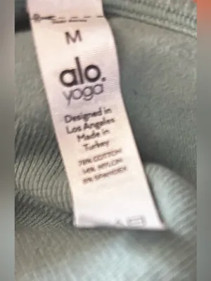 ALO YOGA Define Luxe V Neck Bra size M Sage Green Gym Run Workout thumbnail 3