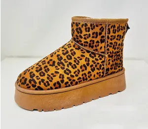 WILD DIVA Thermal Furry Leopard Platform Booties - 7 thumbnail 1