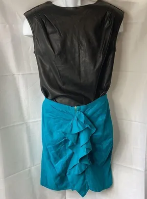 Zara Women’s Teal Linen Ruffle Midi Skirt Size Small thumbnail 11