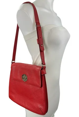 Kate Spade York Street Noel Double Vanessa Red Leather Shoulder Handbag OS thumbnail 1