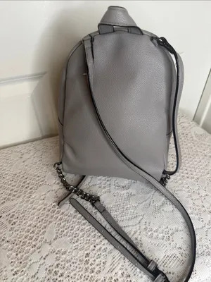 RARE Victoria's Secret Gray Quilted Mini Backpack with Chain Accent thumbnail 6