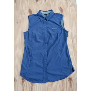 Eddie Bauer Women's Sleeveless Hiking Shirt XS Blue Vented Outdoor Travel Top thumbnail 2