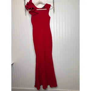 NWT Lulus Lucette Red Sleeveless Ruffled Mermaid Maxi Dress Wedding Holiday XS thumbnail 2