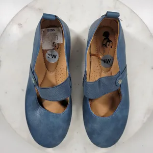 GC‎ Lira Leather Mary Janes Womens 7 Metallic Blue Closed Toe Shoes thumbnail 3