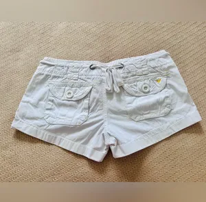 Vintage American Eagle White Cargo Mini Shorts thumbnail 2
