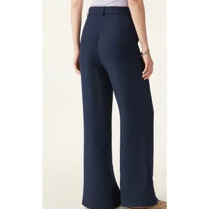 NWT OGL Move Beige Tan High Rise Wide Leg Trousers Pants Pocket Women Size M thumbnail 7