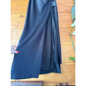 NWT Lulus Signature Elegance Black Satin One-Shoulder Maxi Dress Gala Banquet M thumbnail 5