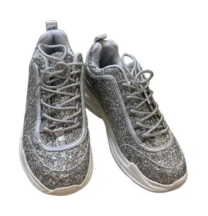 Wild Diva Lounge women’s silver sparkling shoe/ sneakers size 7.5 SKU 3544 thumbnail 1