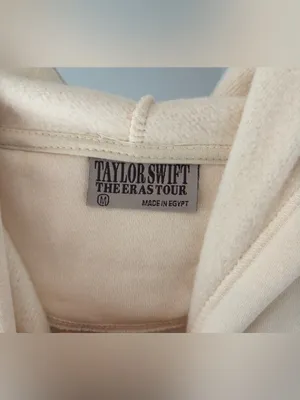 Taylor Swift Eras Tour Cream Hoodie 2023 Album cover double lined hood size Med thumbnail 2