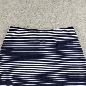 Margaret M Womens Skirt‎ Large Navy White Stripe A Line Mini Stretch Lined thumbnail 7