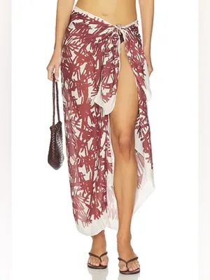 Rag & Bone Sally Sarong in Deep Plum Palm thumbnail 2