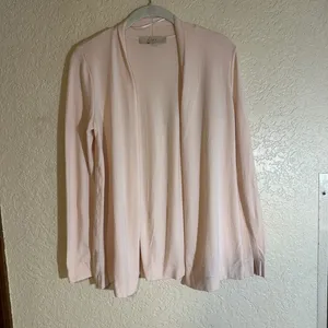 LOFT Women's Pink Lightweight Open‎ Front Long Sleeve Cardigan Sweater XS thumbnail 10