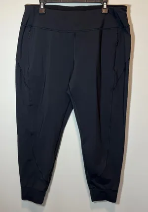 Athleta Rainier Jogger Black Fleece Lined High Rise Active Pants Women's XL thumbnail 1