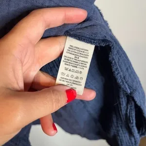 Free People All About the Feels Navy Gauze top thumbnail 6
