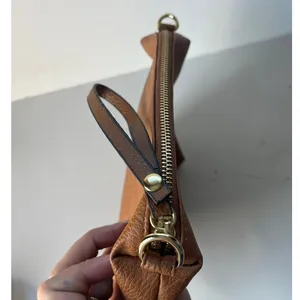 Steve Madden Clutch Bag Y2K Faux Leather Wristlet Zipper Cognac Classic Minimal thumbnail 6
