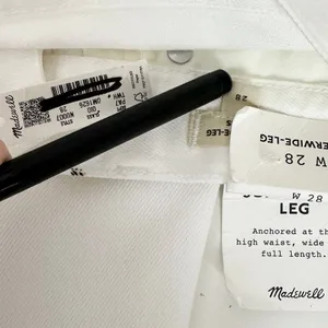 Madewell Superwide Leg Jeans Airy Denim Tile White High Rise Relaxed US 28 NWT thumbnail 14