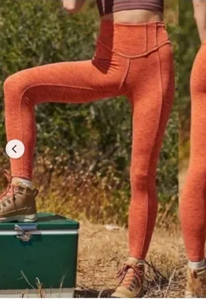 Free People Movement NWT Papaya Punch Orange High Rise Active Hybrid Legging XS thumbnail 1
