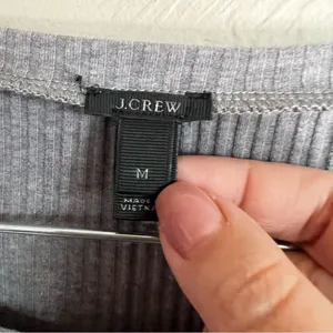 J. Crew Gray Ribbed Bell‎ Sleeve Long Sleeve Top thumbnail 2
