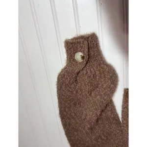 Mable Brown Fuzzy Boucle Cropped Sweater Jacket Teddy Shacket Small thumbnail 4