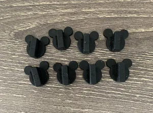 Disney Pin Backs Black Mickey Mouse Heads Set 8 Rubber thumbnail 1