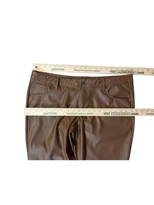 Wild Fable Faux Leather Flare Pants Womens 16 Brown Low Rise Leather Used thumbnail 9
