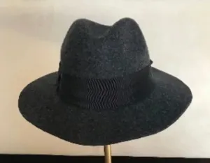 Zara Gray Wool Felt Floppy Fedora Hat Fall Winter classic boho Glam Minimalist thumbnail 1