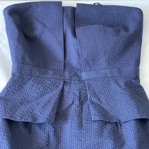 Banana Republic Womens Dress Size 2 Strapless Peplum Pucker Blue Mini Cocktail thumbnail 4