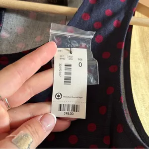 The Limited Y2K Polka Dot Sleeveless‎ Skater Mini Dress Blue Red NWT Size 0 thumbnail 3