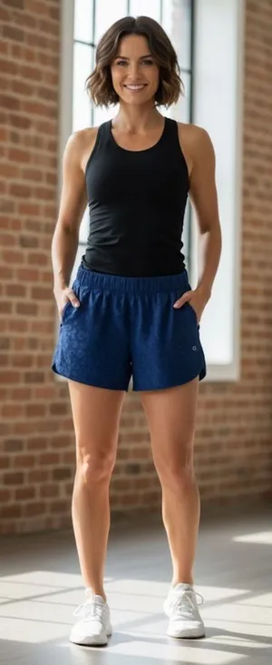 GAP Women's Navy Leopard Print Athletic Shorts thumbnail 1