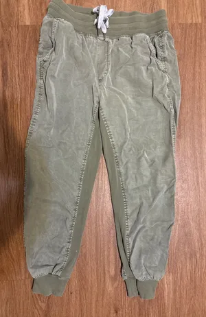 Aerie Olive Green Utility Joggers Ribbed‎ Waistband Drawstring Pants Small thumbnail 1