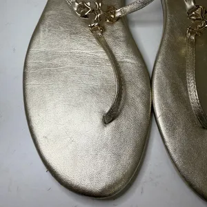TORY BURCH Capri Strap Sandal Spark Gold Size 8 T-Strap Thong Metallic Logo thumbnail 5