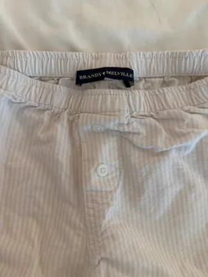 One Size Brandy Melville Pink and White Sleep Shorts thumbnail 2