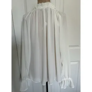Madewell $98 Women's Nayla Boho Long Sleeve Tie Top, Winter White Size XL thumbnail 5