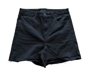 American Eagle Curvy Hi-Rise Shortie Black Denim Shorts Size 12 thumbnail 1