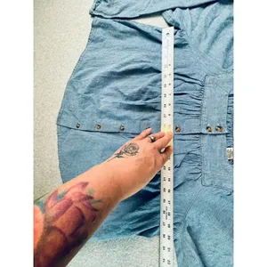Levi's Amber Long Sleeve Blouse Square Neck‎ Shirt 100% Cotton Flowy Medium thumbnail 13