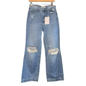 Hidden Logan Dad Jeans‎ Women's 27 Wide Leg Distressed Baggy Medium Wash New thumbnail 2