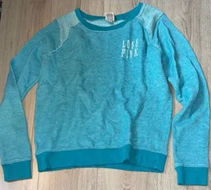 Victoria’s Secret pink blue crewneck sweatshirt crew sweater thumbnail 1