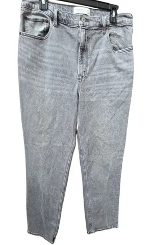 Abercrombie & Fitch 90's Straight Ultra High Rise Gray Jeans Size 32 Sz 14 thumbnail 1
