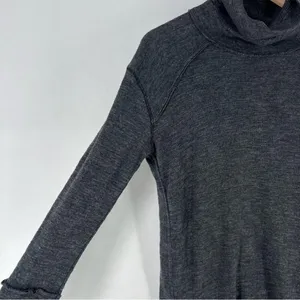 WeThe Free Raw Edge Split Back‎ Long Sleeve Burnout Knit Turtleneck Top thumbnail 4