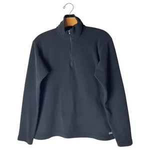 Patagonia Sweatshirt Women‎ Medium Black Quarter Zip Fleece Pullover Gorpcore thumbnail 1