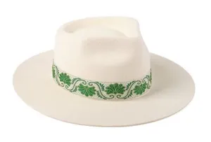 NWT Lack Of Color IVY BEVERLY Australian Wool Hat | Ivory & Green Large thumbnail 1