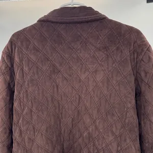 brown faux suede quilted barn jacket Lauren Ralph Lauren equestrian buttons XL thumbnail 3