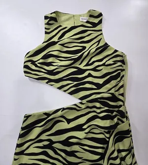 Superdown Ivana Cut Out Maxi in Green Zebra Medium thumbnail 5